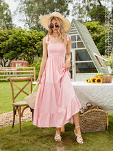 Tru Tiered Rüschen-Maxikleid - Helles Pfirsich